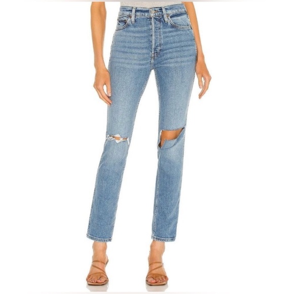 RE/DONE Jeans Women’s Size 24 Originals 80s Slim Straight in Brisk Blue - Picture 2 of 15